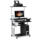 Yaheetech Mesa de Ordenador con Ruedas...