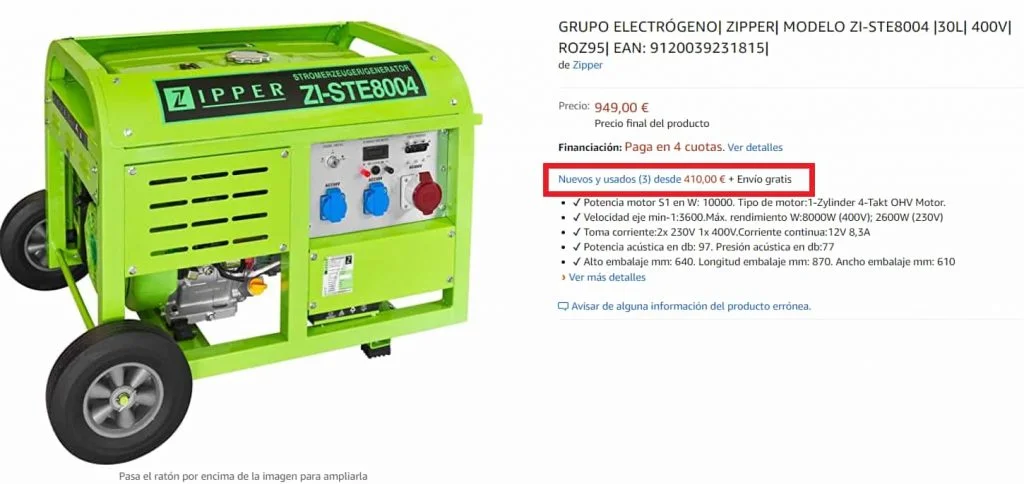 comprar generador electrico de segunda mano